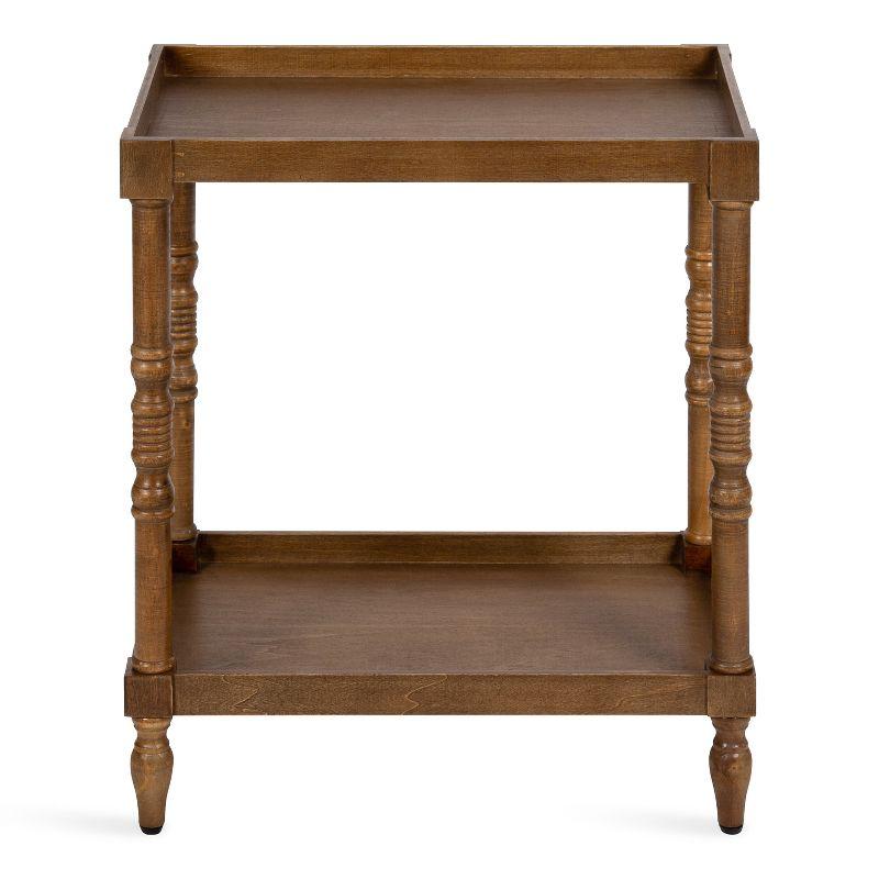 Bellport Rustic Brown Wood Side Table with Shelf