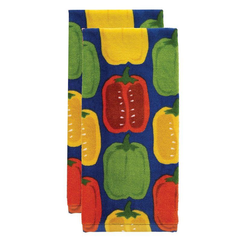 Vibrant Peppers Print Cotton Kitchen Towel Set