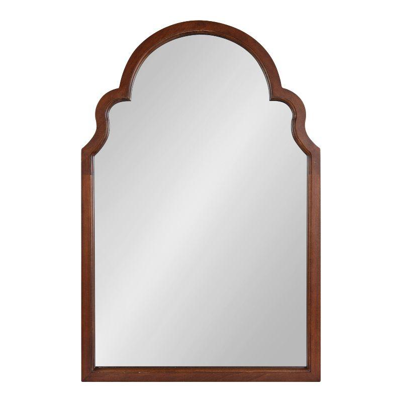 Kate and Laurel Hogan Wood Arch Mirror, 24x36, Walnut Brown