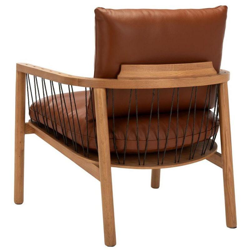 Caramel Midcentury Leather Chair - SFV4515A - Brown - Safavieh Couture