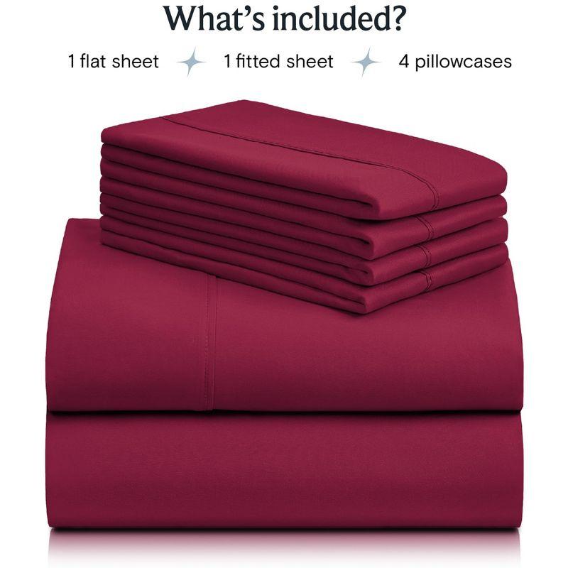 LuxClub 3 PC Burgundy King Silky Soft Cooling Deep Pocket Performance Sheet Set
