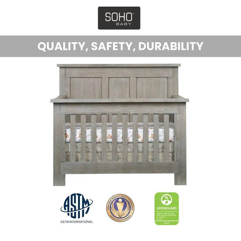 SOHO BABY Hanover 4-in-1 Convertible Crib - Oak Gray