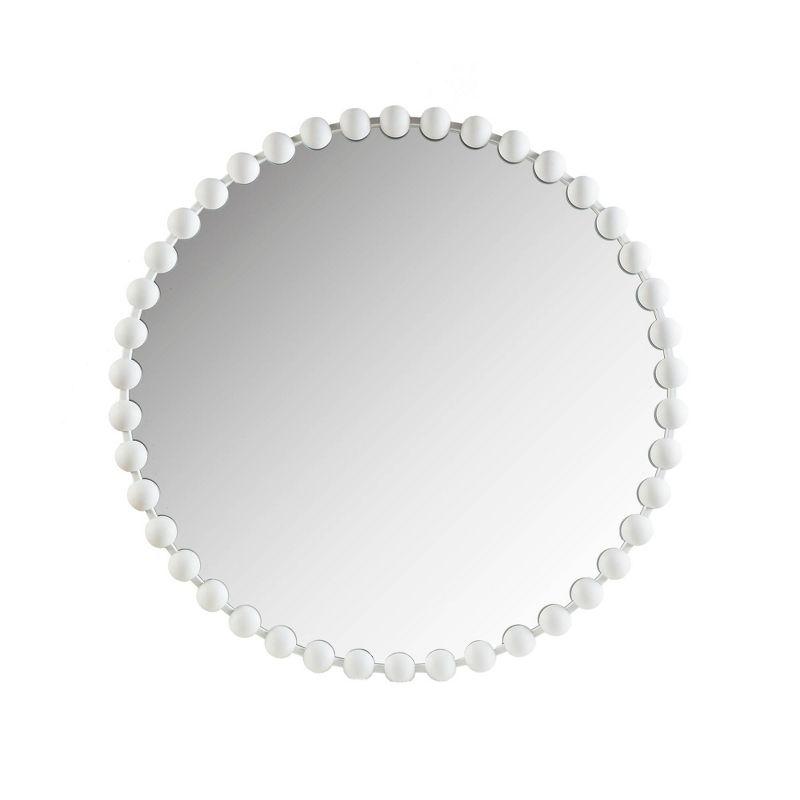 Marlowe Beaded Round Metal Wall Mirror