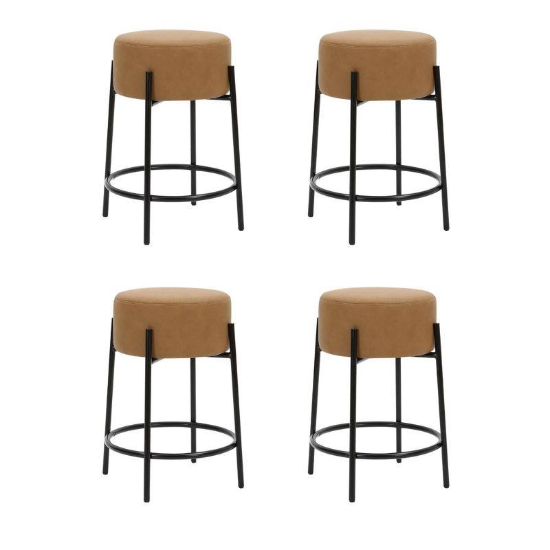 Nathan James Set of 4 Isaac Backless Barstools