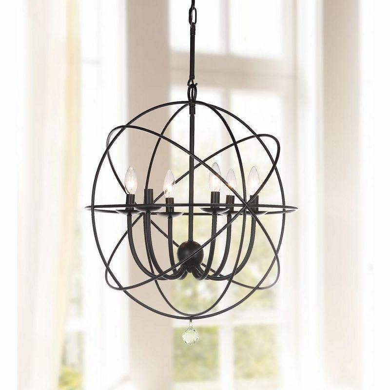 Evie 22 Inch Dia Adjustable Chandelier - Black - Safavieh.