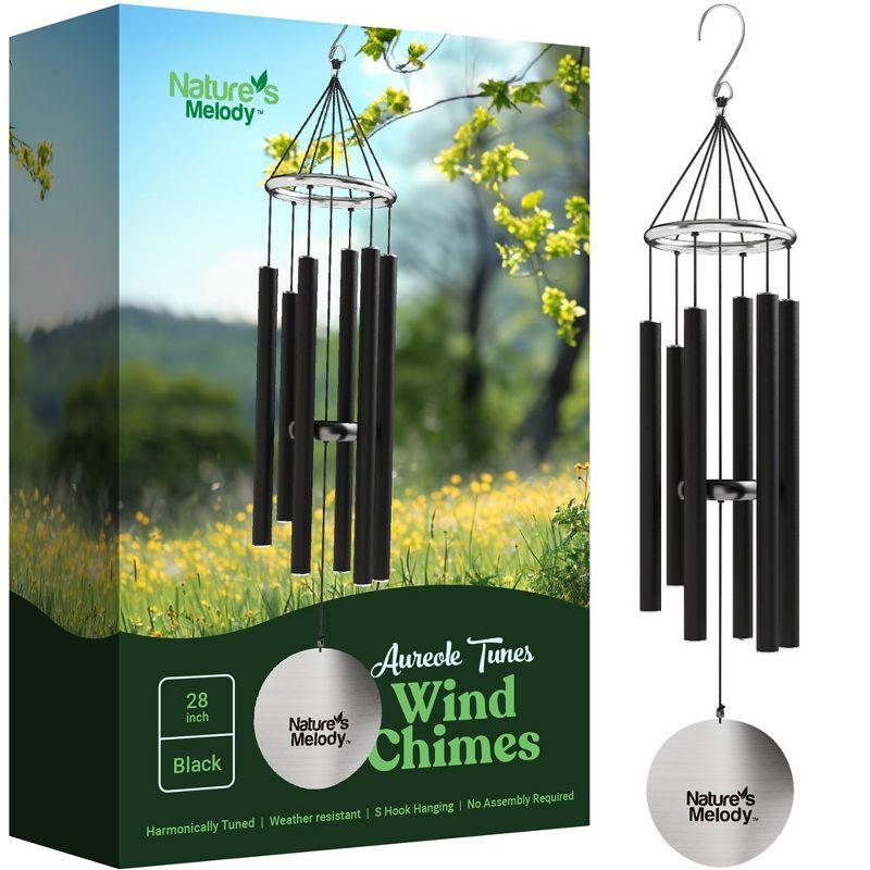 Nature's Melody 28" Black Aluminum Outdoor Wind Chimes