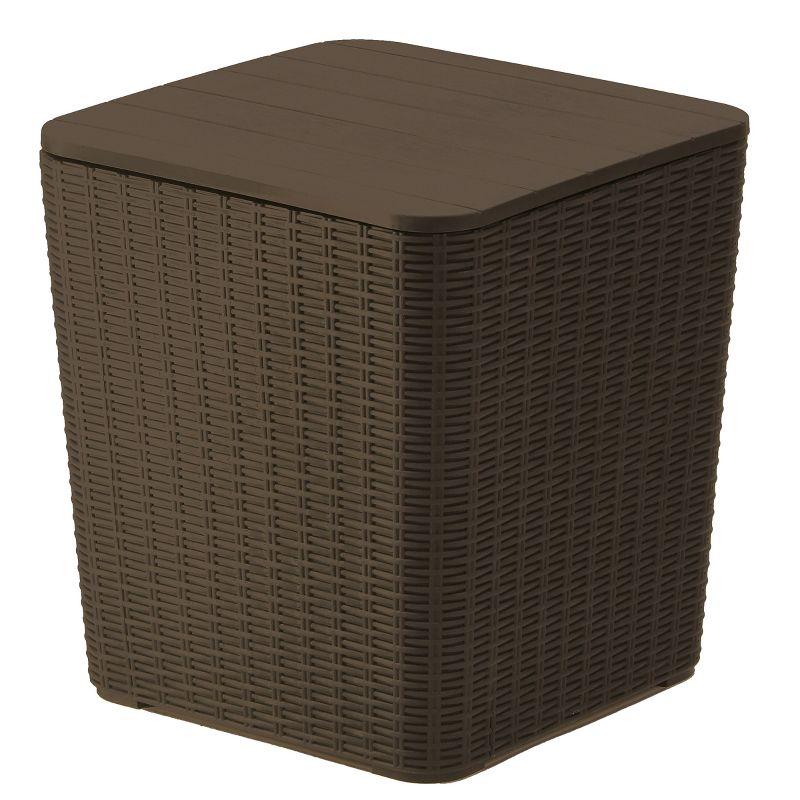 Arendal Brown Wicker Texture Polypropylene Deck Box