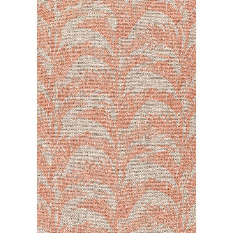 Momeni 6'6"x9' Riviera Grayson Area Rug Coral: Geometric Pattern, Indoor/Outdoor, Low Pile, Polypropylene, Machine Made