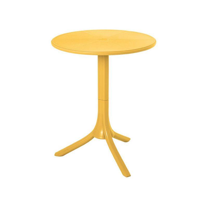 Lagoon Seattle Adjustable Yellow Resin Round Outdoor Table