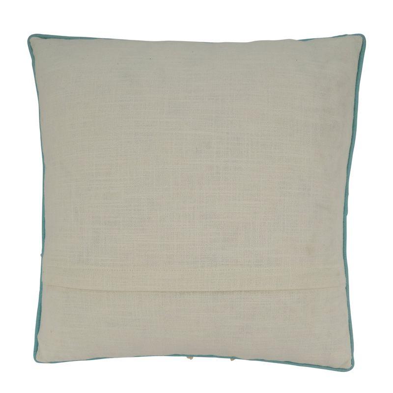 Saro Hermosa Collection Embroidered Cotton Pillow Cover