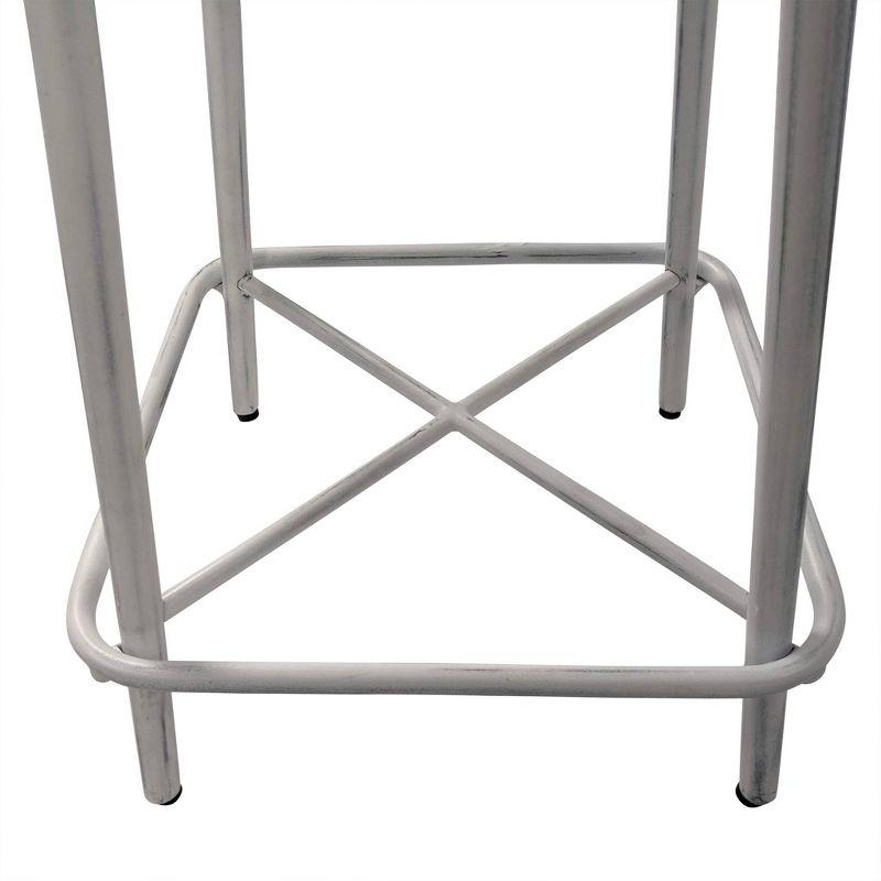 Carolina Living Set of 2 24" Inez Counter Height Barstools Whitewash: Industrial Design, Iron Frame