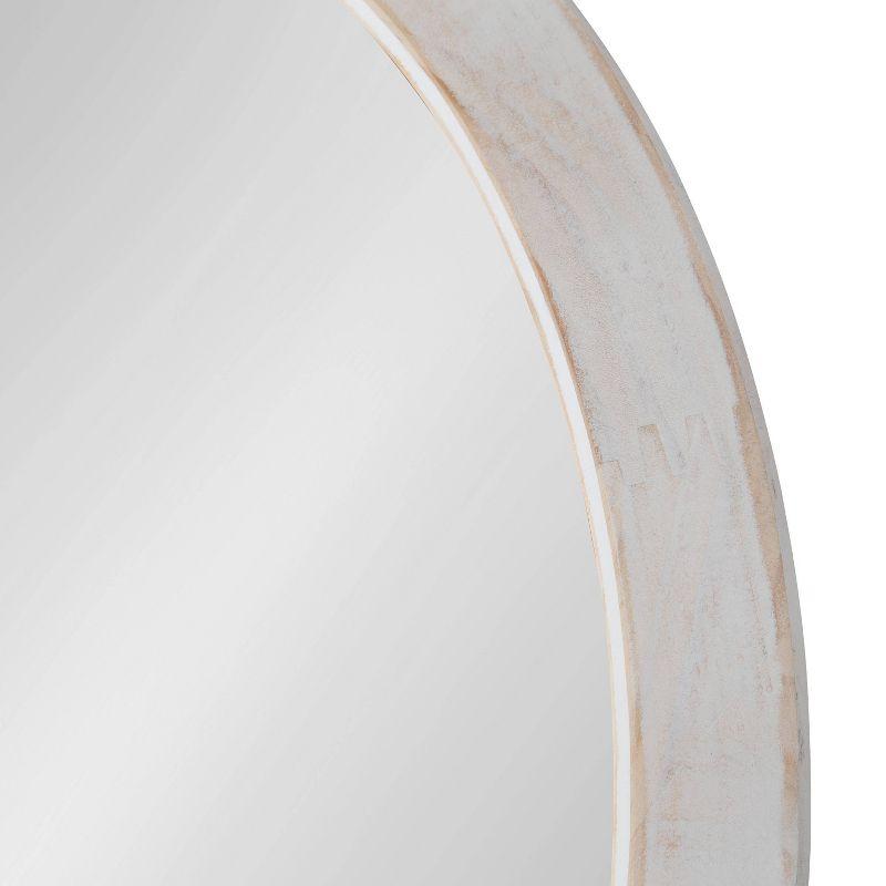 24" x 2" Uldrich Wood Framed Mirror White - Kate & Laurel All Things Decor