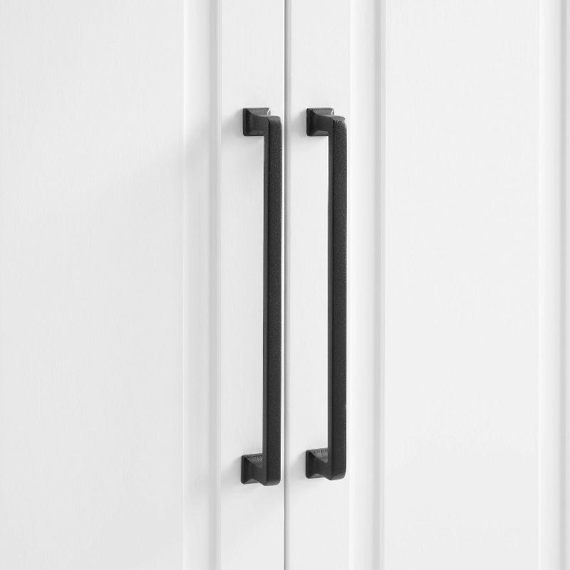 Crosley Genevieve Storage Pantry White: Modern Farmhouse Design, 2 Doors, 2 Drawers, Adjustable Shelves