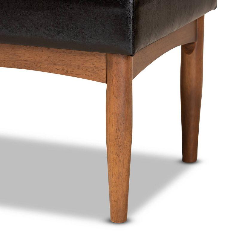 Sanford 47" Walnut Brown Faux Leather Dining Bench