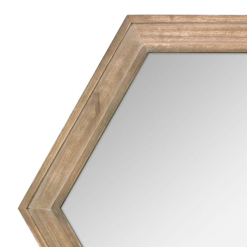 Wooden Hexagon Decorative Wall Mirror - Stonebriar Collection