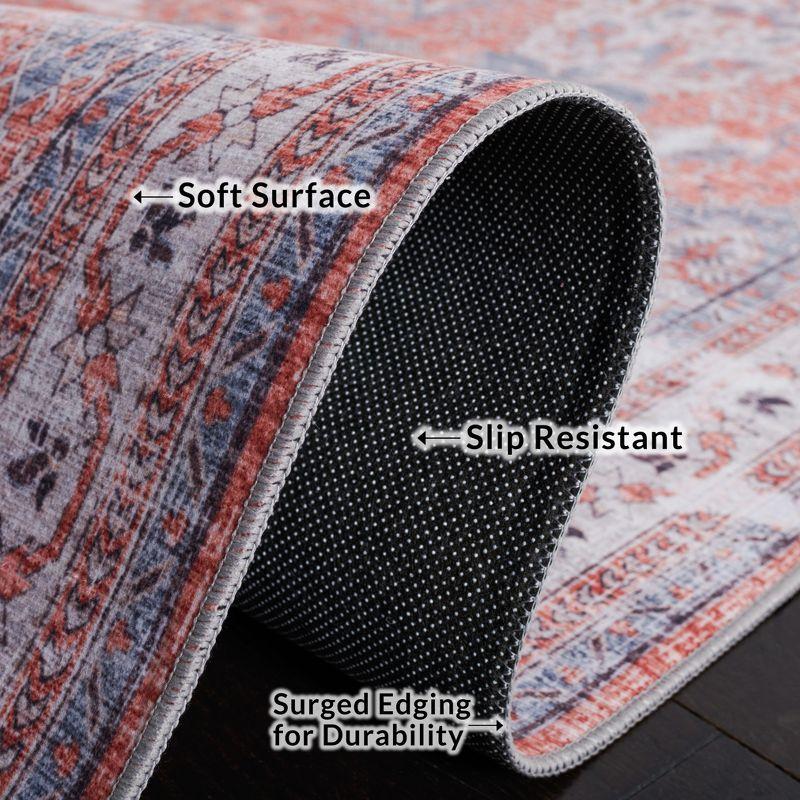 Tucson TSN188 Power Loomed Machine Washable Area Rug - Rust/Beige - 6'x6' - Safavieh.