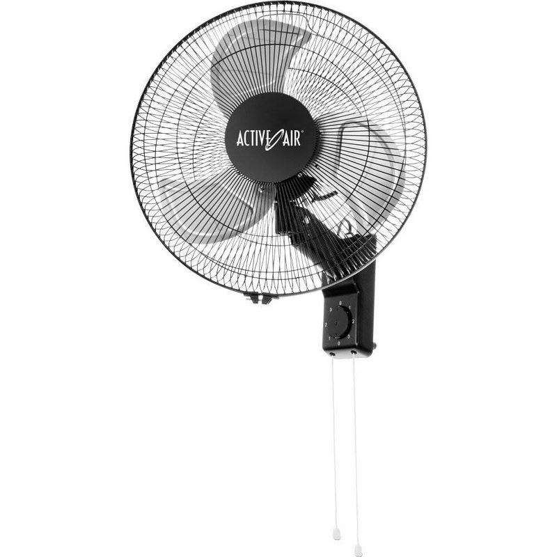 Active Air Black Metal 16-Inch Wall Mount Oscillating Fan