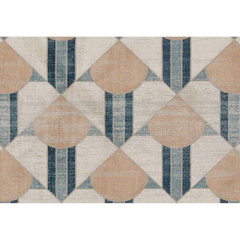 Momeni 1'10"x2'10" Edition Dimensional Machine Loomed Area Rug Blue: Geometric Pattern, Indoor, Low Pile Polyester