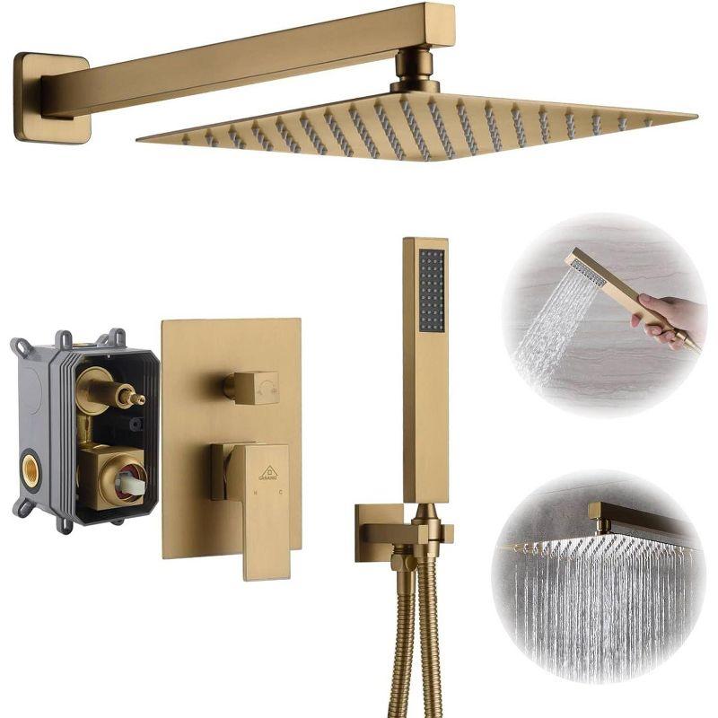 CASAINC Pressure-Balanced (Temperature And Volume) All-In-One Kit with Rough in-Valve M6066-A-10-BG