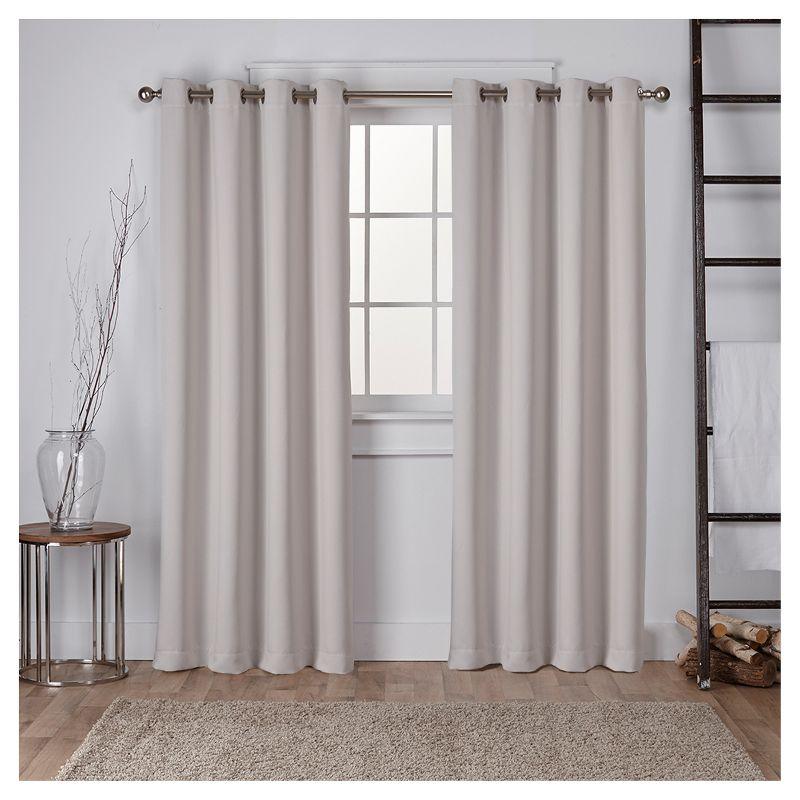 Mecca Orange Sateen Blackout Grommet Top Curtain Panels