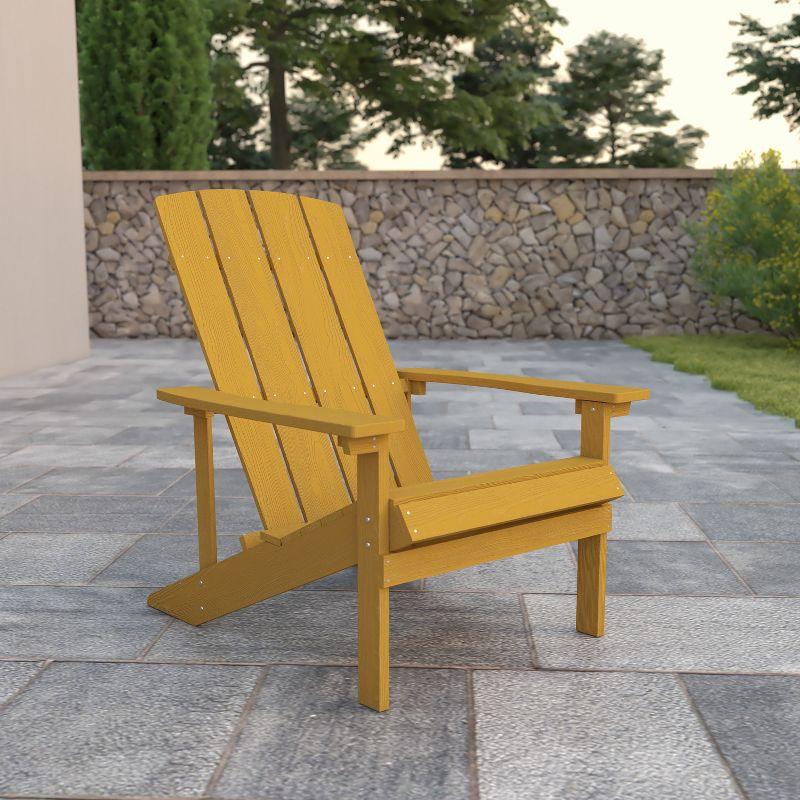 Sunny Cottage High-Back Yellow Polystyrene Resin Adirondack Chair