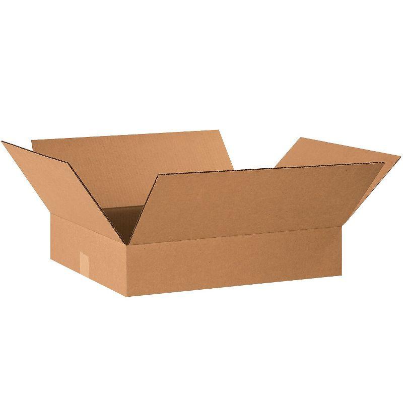 Box Partners Flat Corrugated Boxes 22" x 18" x 4" Kraft 25/Bundle 22184