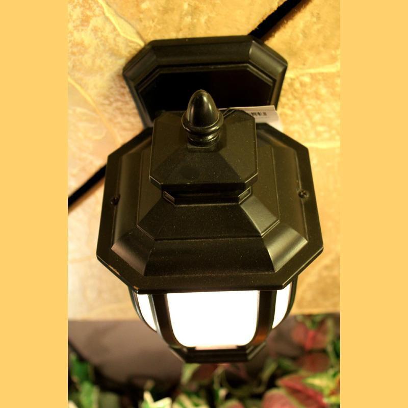 Salisbury 10.25" 1 Light Outdoor Wall Light with White Linen Glass in Black