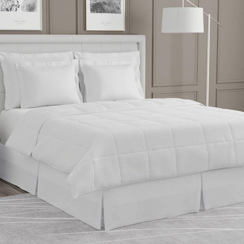 Queen White Polyester Split Corner Bed Skirt