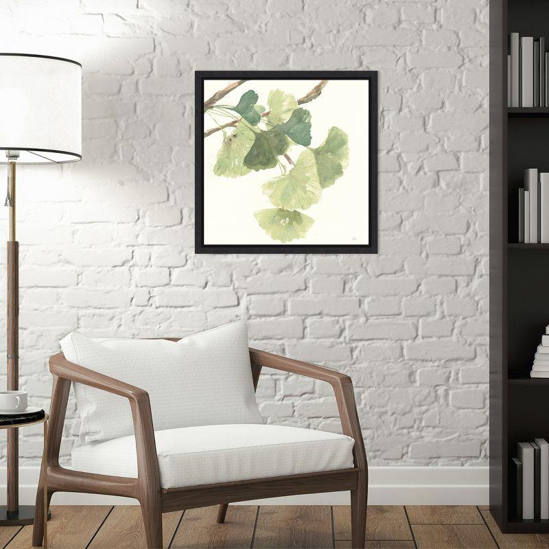 Amanti Art Gingko Leaves I Light by Chris Paschke Framed Canvas Wall Art