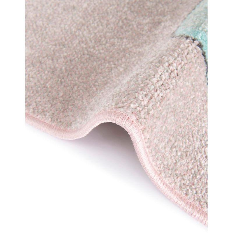 Unique Loom Whimsy Kids Collection Area Rug - Alicorn (5' 3" x 8' Rectangle Pink/Black)