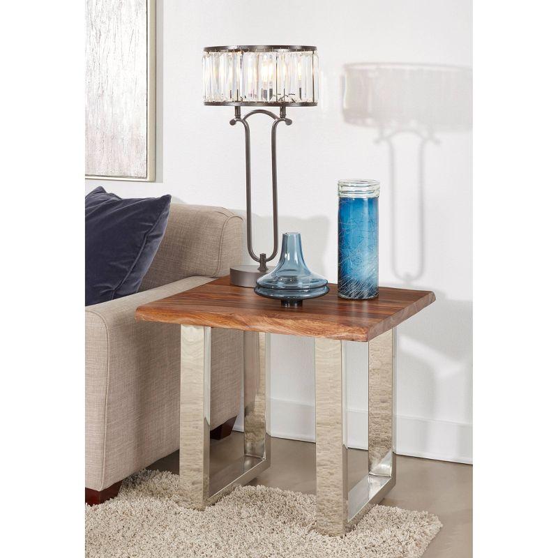 Wrought Studio™ Alpers Solid Wood Sled End Table | Wayfair
