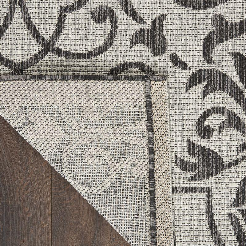 Nourison Garden Party GRD04 Indoor/outdoor Area Rug - Ivory/Charcoal 7' x 10'