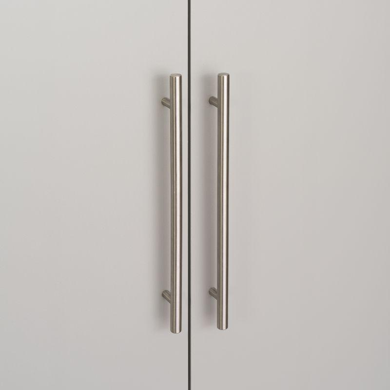 Light Gray Wall-Mounted Storage Cabinet with Nickel Handles