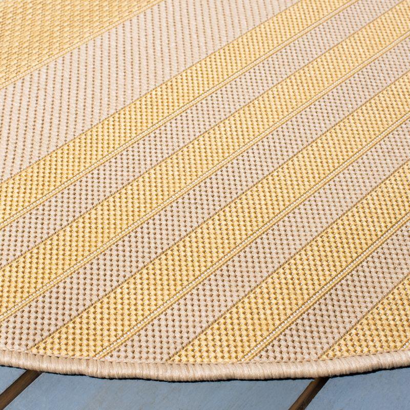 Courtyard CY6062 Power Loomed Indoor and Outdoor Indoor and Outdoor Area Rug - Gold/Beige - 6' round - Safavieh.