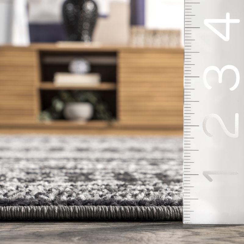 Nuloom Nova Striped Oval 7x9 Indoor Area Rug for Living Room Bedroom Dining Room Kitchen, Dark Grey/Ivory