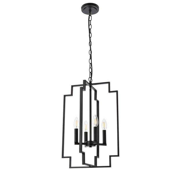 Rosenfeld Black Metal 4-Light Adjustable Pendant