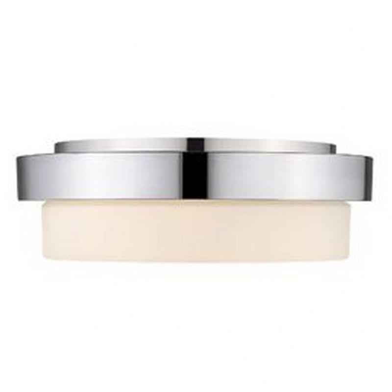 Golden Lighting Multi-Family 2-Light Flush Mount in Chrome with Opal Glass