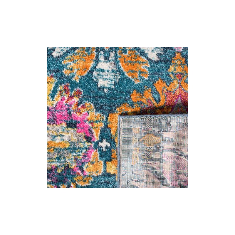 Madison MAD144 Power Loomed Indoor Area Rug - Blue/Orange - 5'x7' - Safavieh