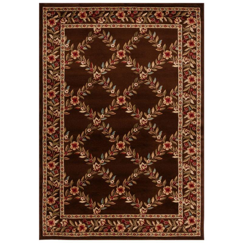 Brown Floral Trellis 12' x 15' Synthetic Area Rug