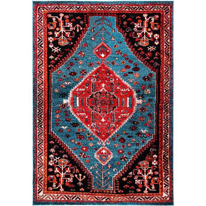 Vintage Hamadan VTH201 Power Loomed Area Rug - Turquoise/Red - 5'3"x7'6" - Safavieh.