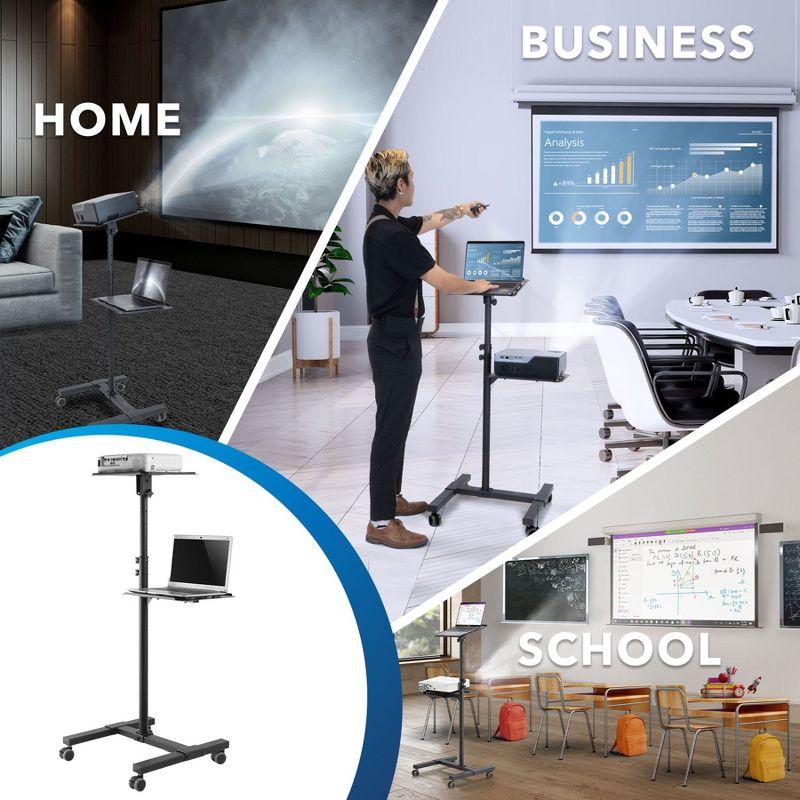 Mount-it Mount-It! Mobile Projector and Laptop Stand with 2 Shelves, Rolling Cart