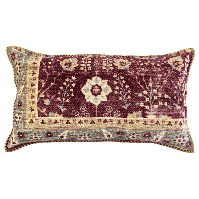 14"x26" Antique Rug Patterened Throw Pillow Cover Red - Rizzy Home