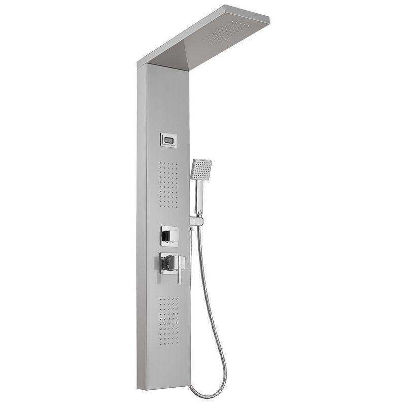 Nickel Chrome 2-Jet Rainfall Shower Panel System with Handheld Wand