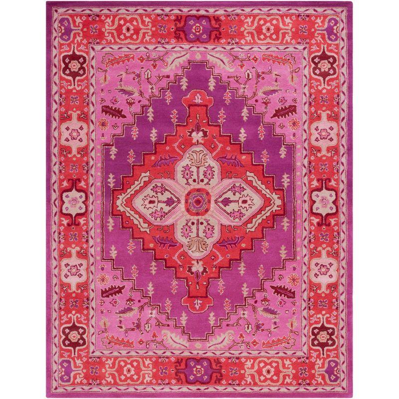 Bellagio Red and Pink Wool 6' x 9' Handmade Tufted Area Rug