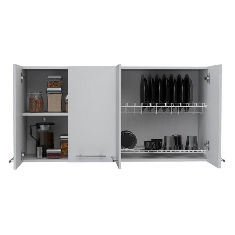 Depot E-Shop Wall Cabinet 24" H, four Doors, with two internal Shelves and internal plate and glass organizer