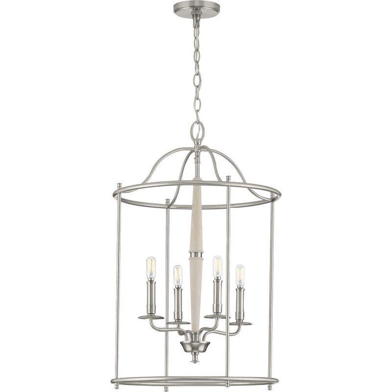 Progress Lighting Durrell 4-Light Foyer Pendant, Matte Black, Open-Cage, No Shade