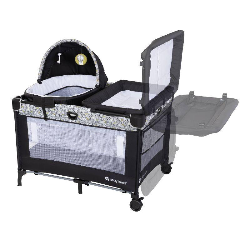 Baby Trend Nursery Den Playard with Snooze Pod and Flip Over Changer - Hidden Jungle Trio