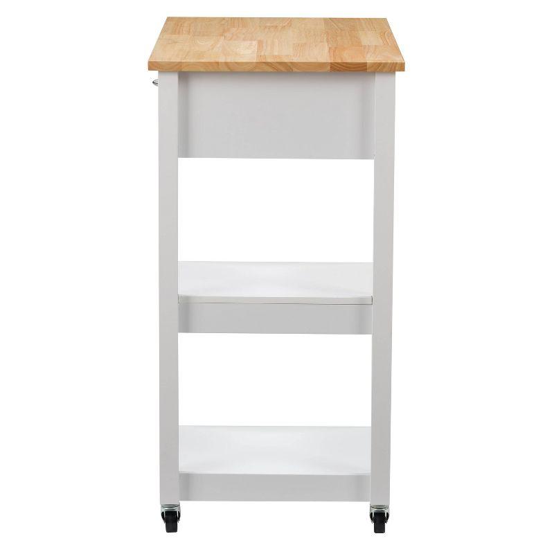 Sage Wood Kitchen Cart with Cupboard White - CorLiving