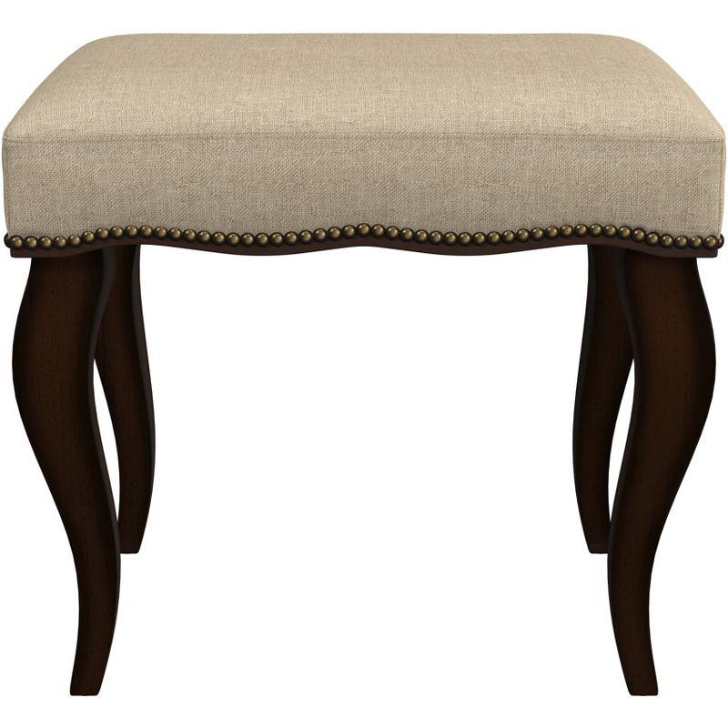 19" Hamilton Backless Upholstered Wood Vanity Stool Burnished Oak/Cream - Hillsdale Furniture