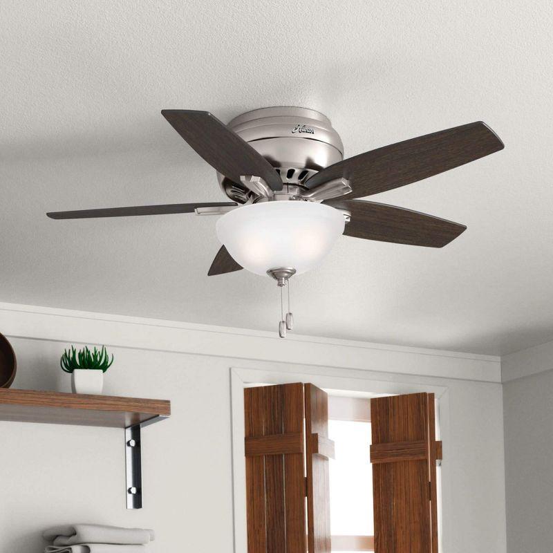 Newsome 42" 5 - Blade Traditional Flush Mount Indoor Ceiling Fan with Lights and Pull Chains